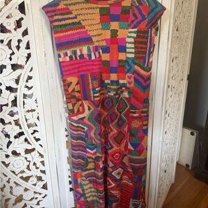 FARM Rio Colorful Patchwork Midi Dress